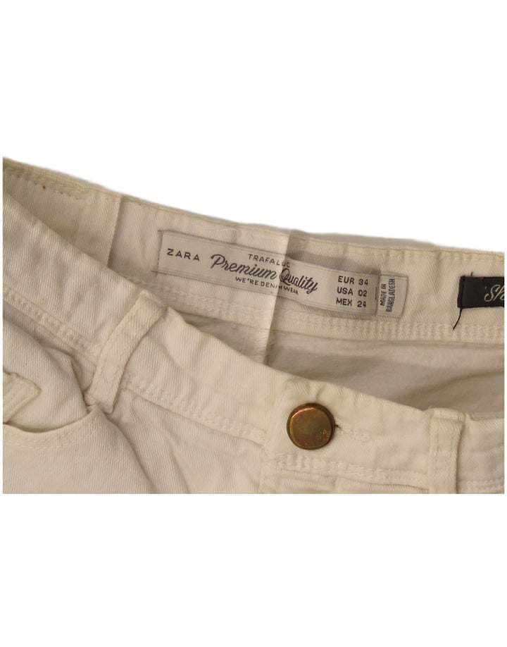Женские джинсовые шорты Zara EU 34 2XS W24 Белые