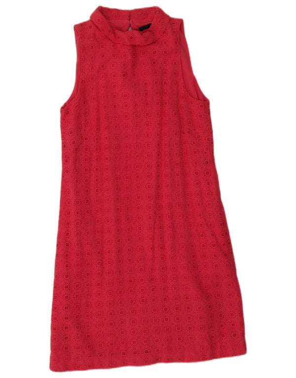 Женское платье прямого кроя без рукавов Zara UK 6 XS, розовый хлопок с цветочным принтом