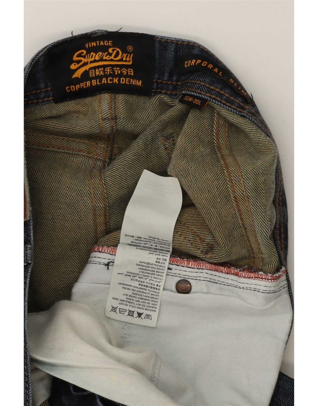 Мужские узкие джинсы Superdry W32 L30, синий хлопок