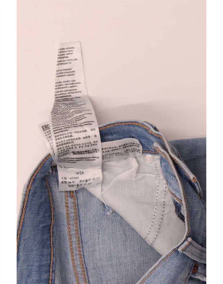 Женские джинсовые шорты Levi's с потертостями, маленькие, синие, хлопок, W26