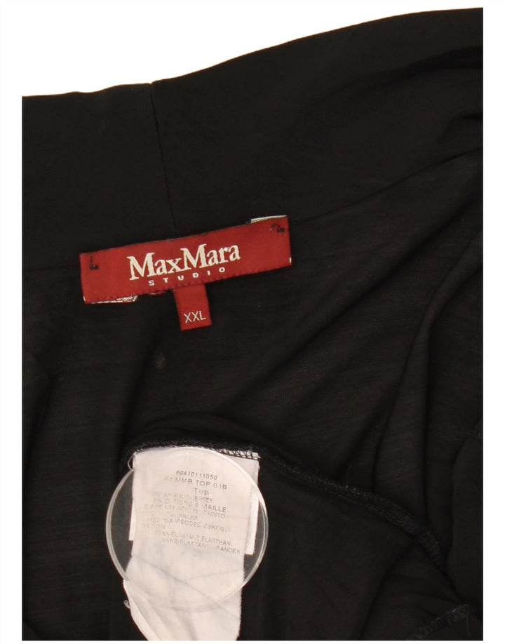 Женская блузка без рукавов Max Mara UK 20 2XL Черная вискоза
