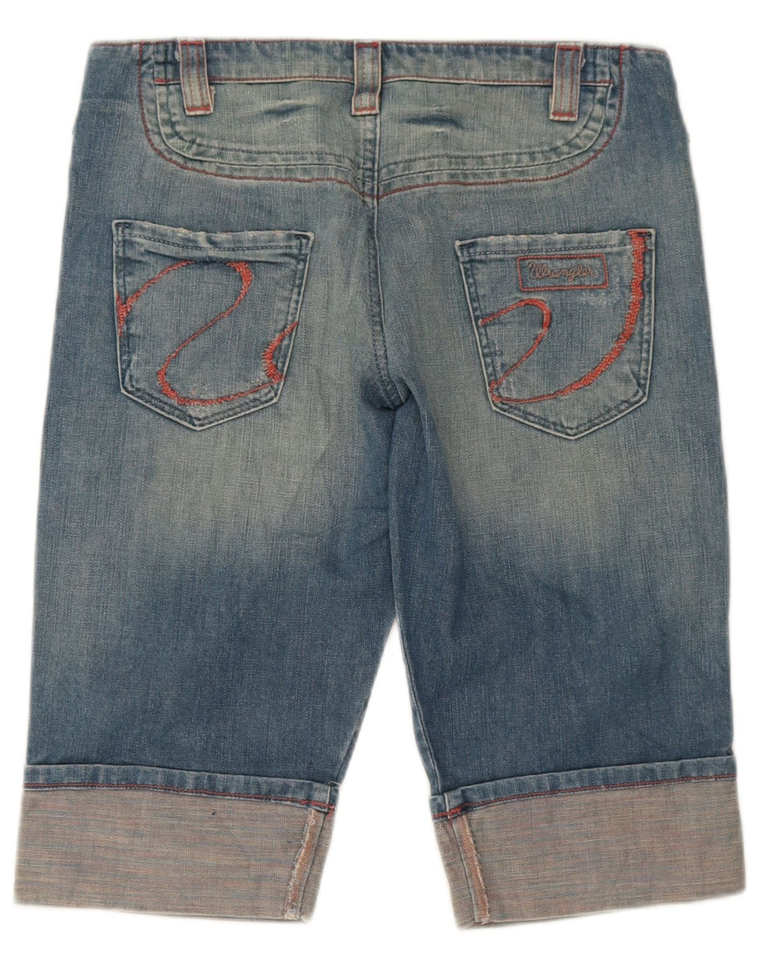 Женские джинсовые шорты-бермуды Wrangler W29, хлопковые, среднего синего цвета
