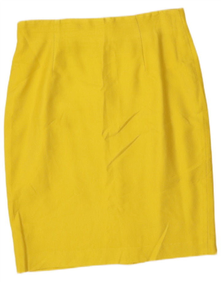 Винтажная женская юбка из 2 предметов на 4 пуговицах IT 46, большая W32, желтый шелк