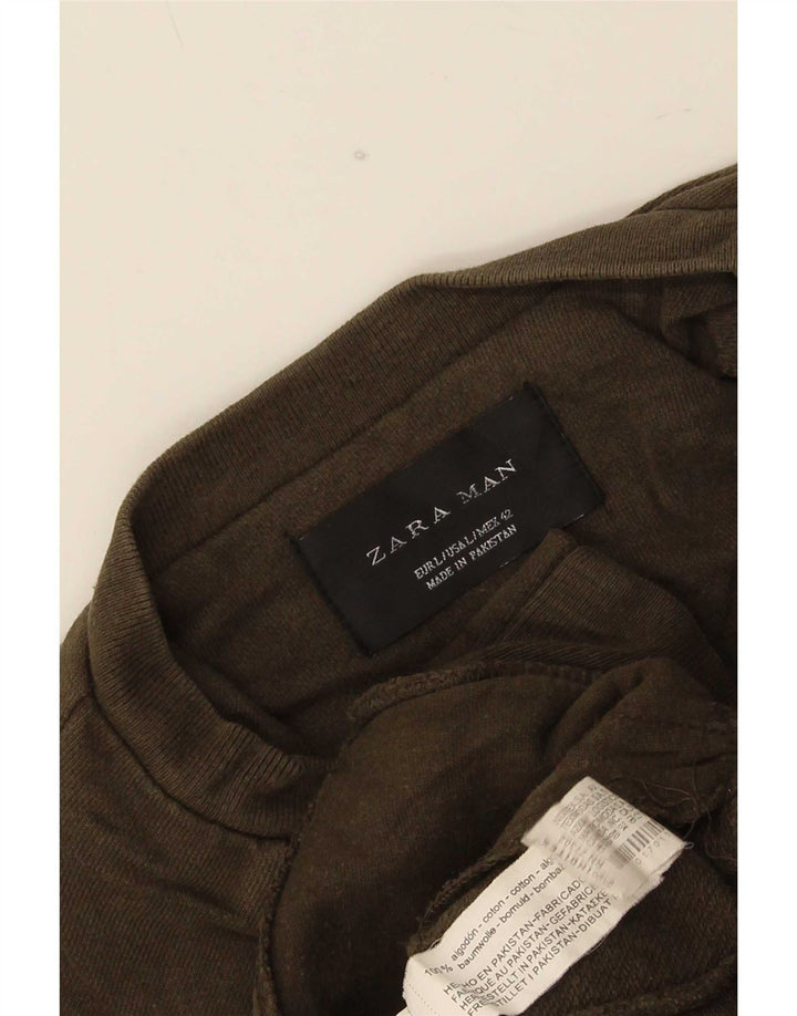Мужской спортивный костюм Zara, большая куртка из хлопка цвета хаки
