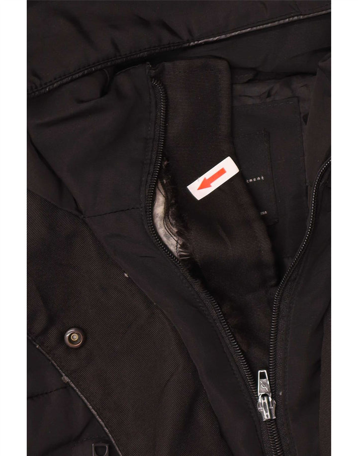 Женское пуховое пальто с капюшоном Zara UK 14, средний черный