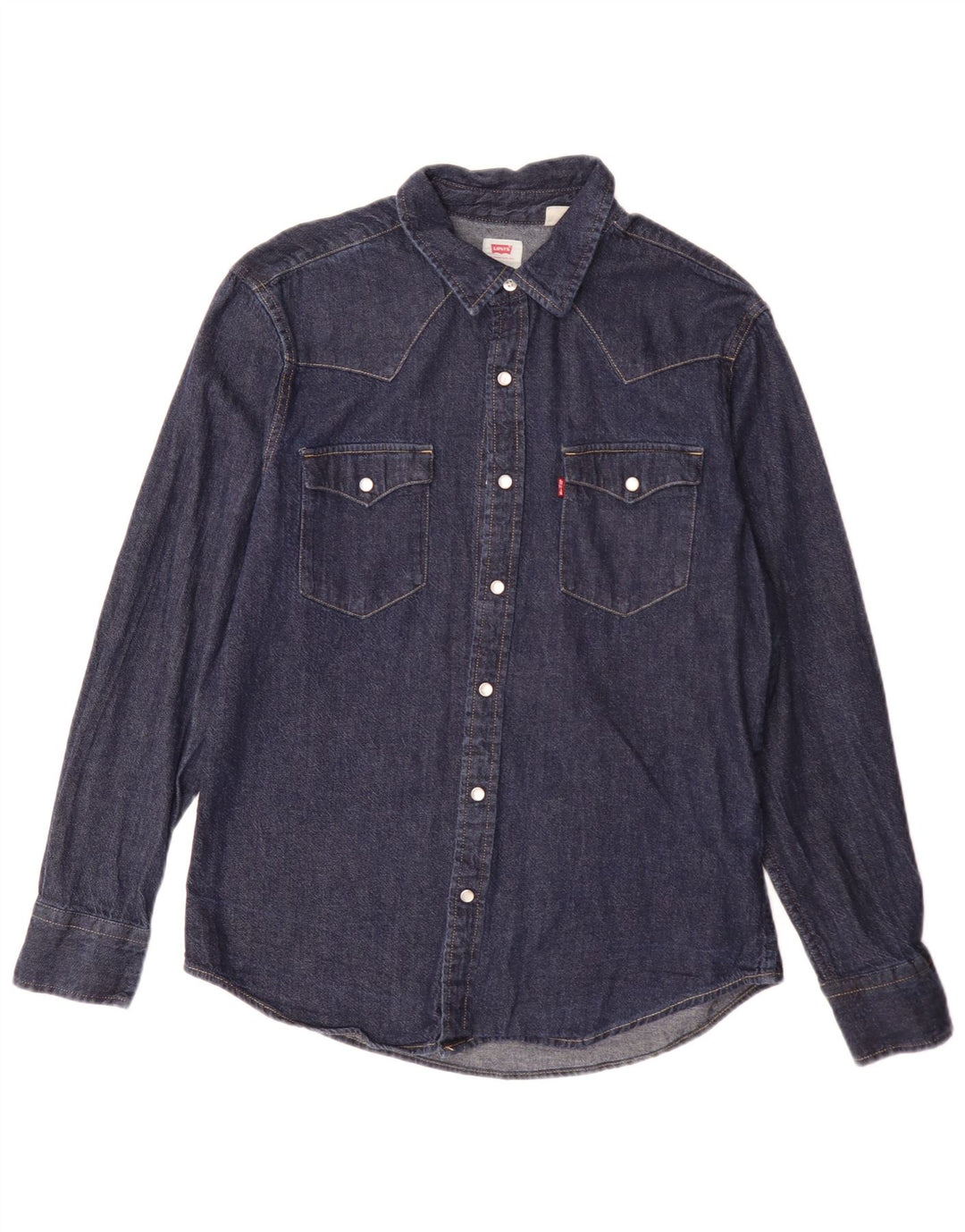Мужская джинсовая рубашка стандартного кроя Levi's среднего синего цвета, классическая