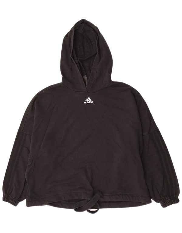 Женский джемпер с капюшоном Adidas Oversized UK 4/6 XS, черный хлопок