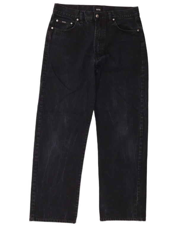 Мужские прямые джинсы Hugo Boss W34 L30, черный хлопок