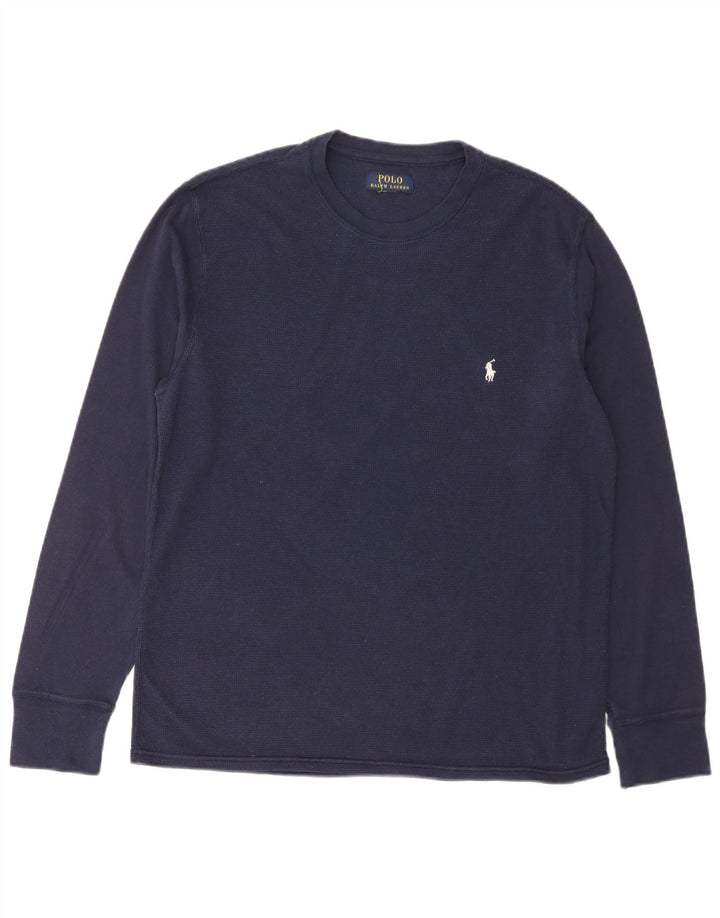 Мужской топ с длинным рукавом Polo Ralph Lauren среднего темно-синего цвета