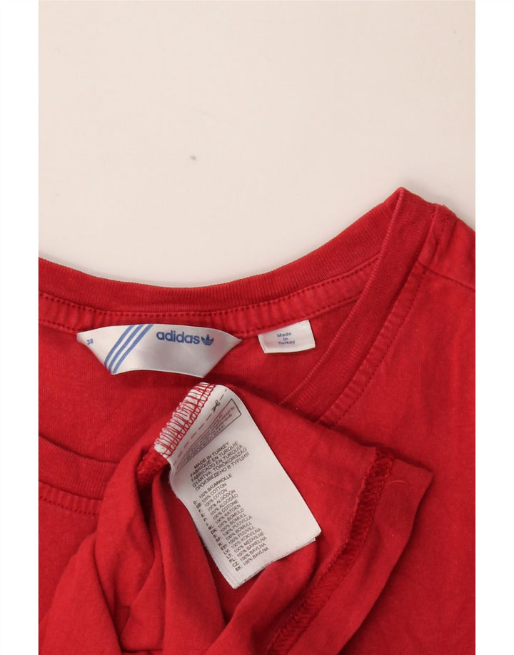 Женская футболка с рисунком ADIDAS Top IT 38, маленькая, красная, хлопок