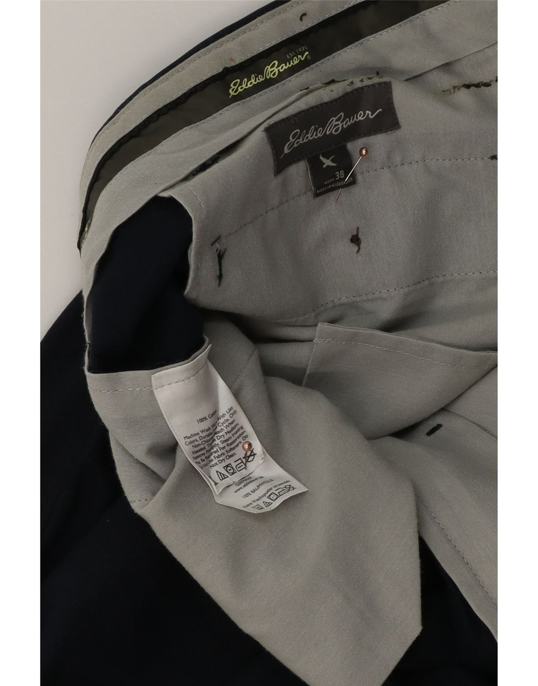 Мужские брюки чинос EDDIE BAUER W38 L36 темно-синие, хлопок