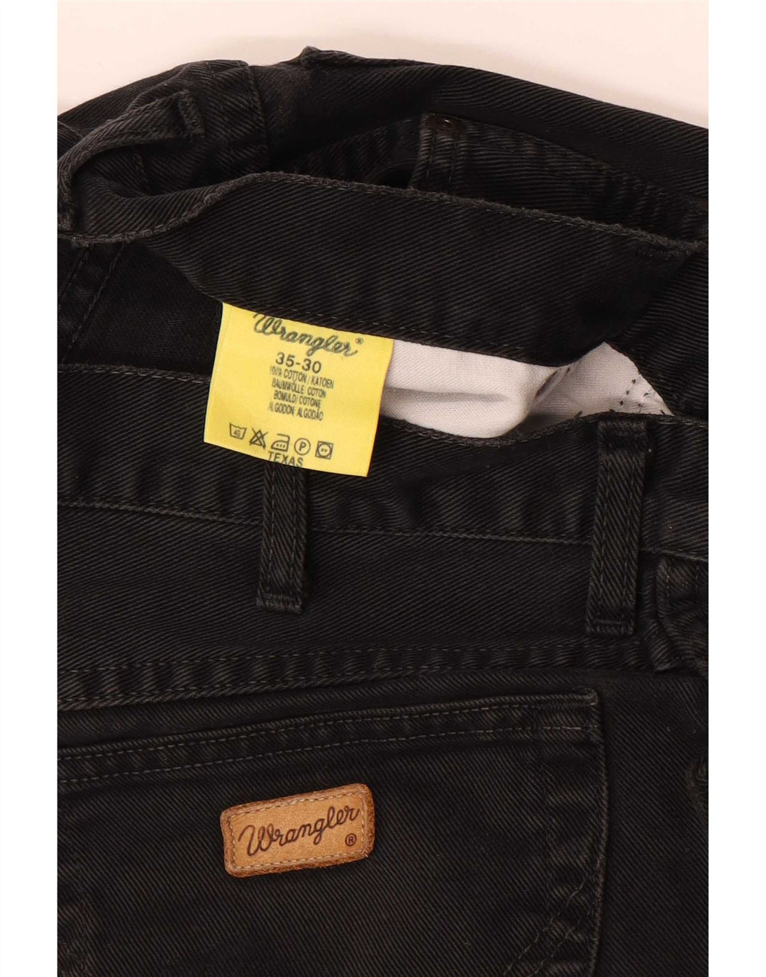 Мужские прямые джинсы Wrangler Texas W35 L30, черный хлопок