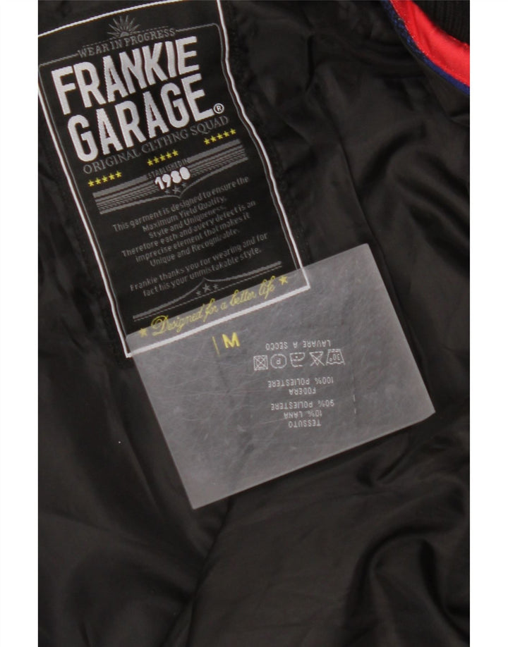Мужской бомбер FRANKIE GARAGE UK 38, средний синий, полиэстер в мелкую клетку