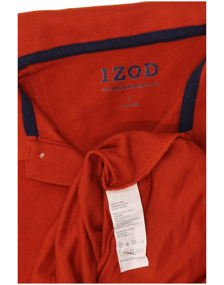 Мужская рубашка поло IZOD, большая оранжевая, хлопок