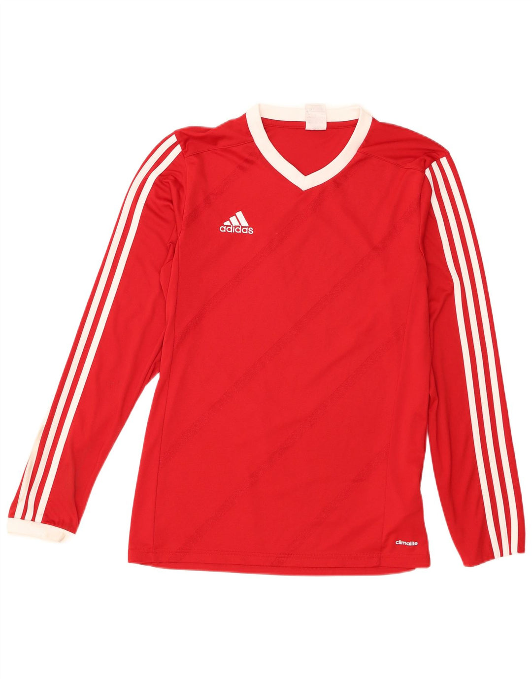 Мужской топ Adidas Climalite с длинным рукавом, средний красный полиэстер