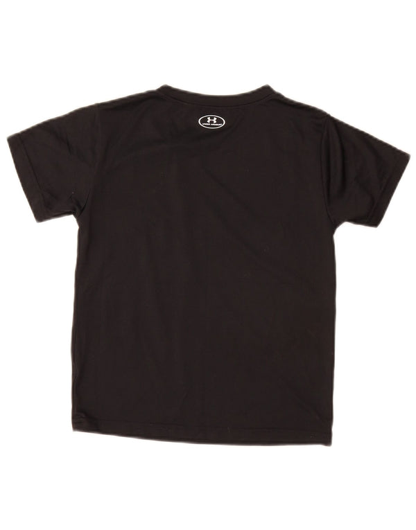 Футболка с рисунком Under Armour для мальчиков Heat Gear, топ 6–7 лет, черная
