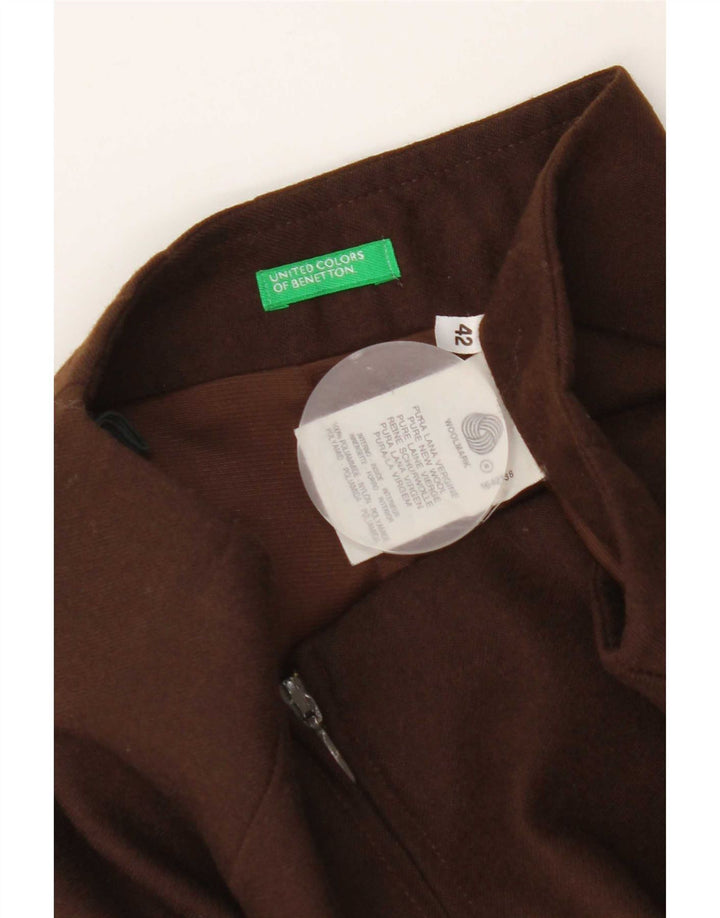 Женская юбка-карандаш Benetton IT 42 Medium W26 Коричневая из натуральной шерсти