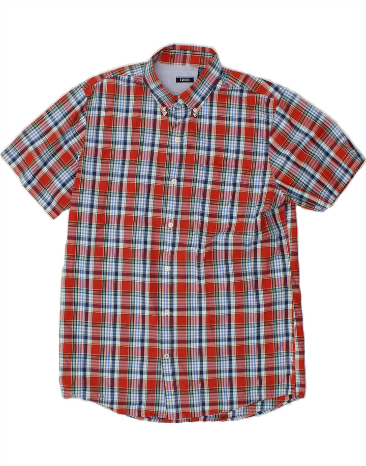 IZOD Mens Short Sleeve Shirt Large Red Check Cotton Vintage Izod and Second-Hand Izod from Messina Hembry 