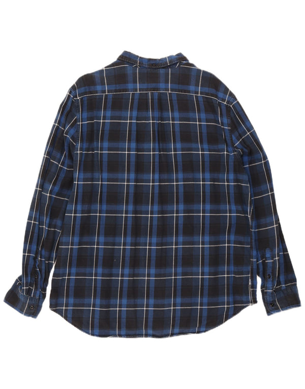 Мужская фланелевая рубашка приталенного кроя Levi's 2XL, темно-синяя клетка, хлопок