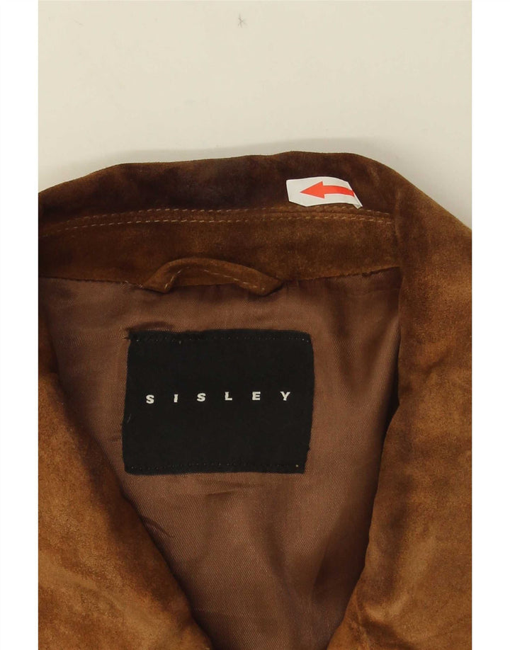 Мужской замшевый бомбер Sisley UK 36, маленький коричневый