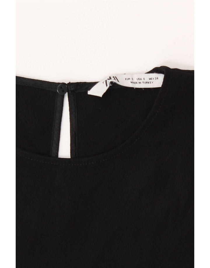 Женская блузка Zara Top UK 10, маленькая черная