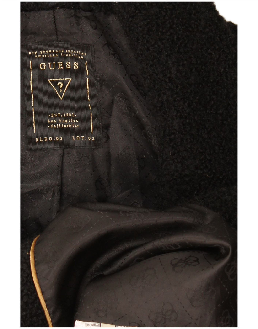 GUESS Womens Overcoat UK 8 Small Black Wool