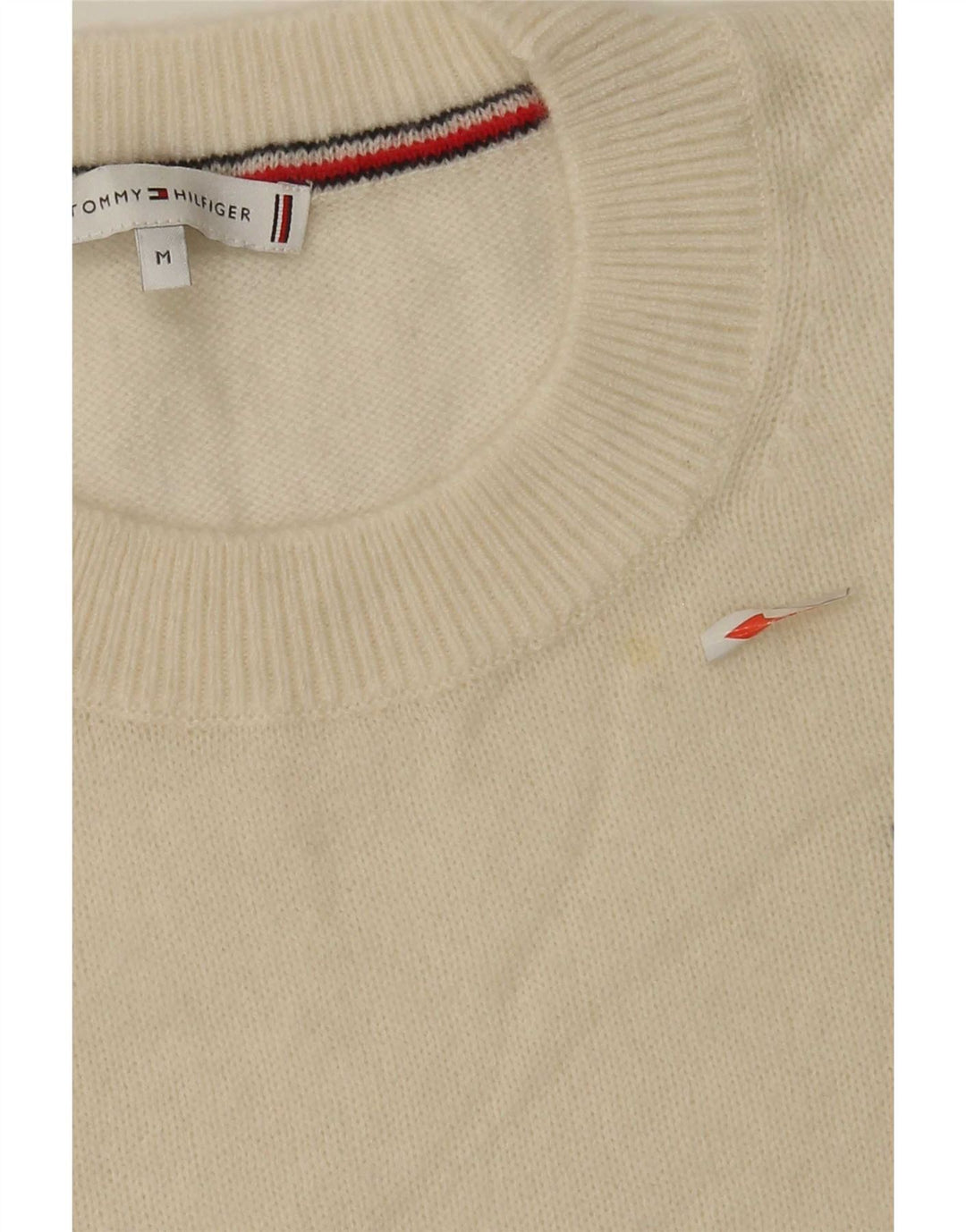 Женский джемпер с круглым вырезом Tommy Hilfiger UK 14, средний, белая шерсть