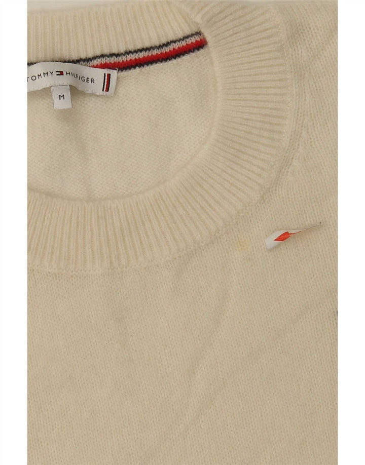 Женский джемпер с круглым вырезом Tommy Hilfiger UK 14, средний, белая шерсть