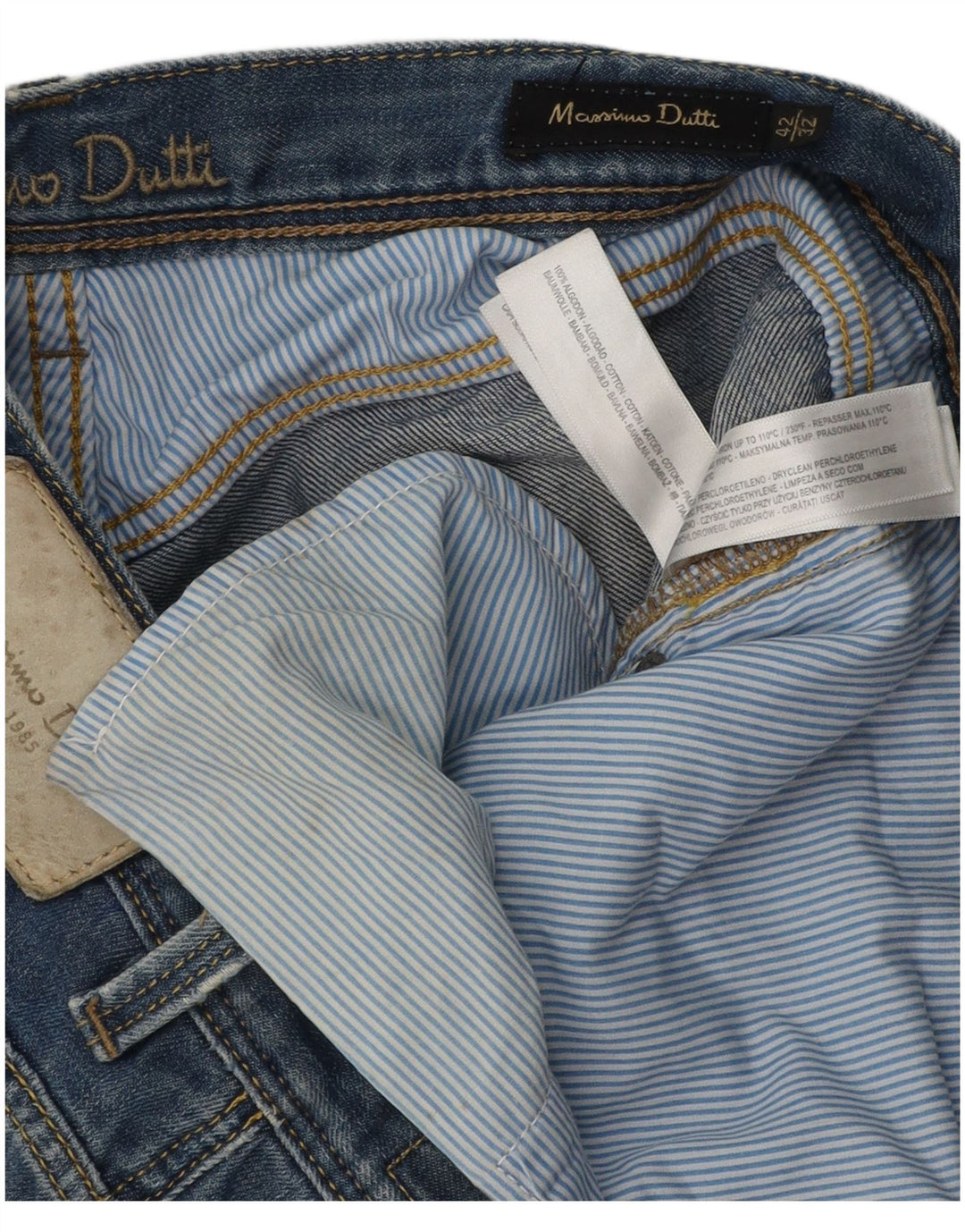 Мужские прямые джинсы Massimo Dutti EU 42, большие W32 L32, синий хлопок