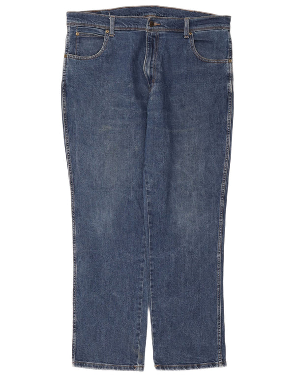 Мужские прямые джинсы WRANGLER стандартного кроя W38 L30, синие, хлопок