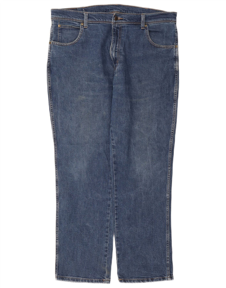 Мужские прямые джинсы WRANGLER стандартного кроя W38 L30, синие, хлопок