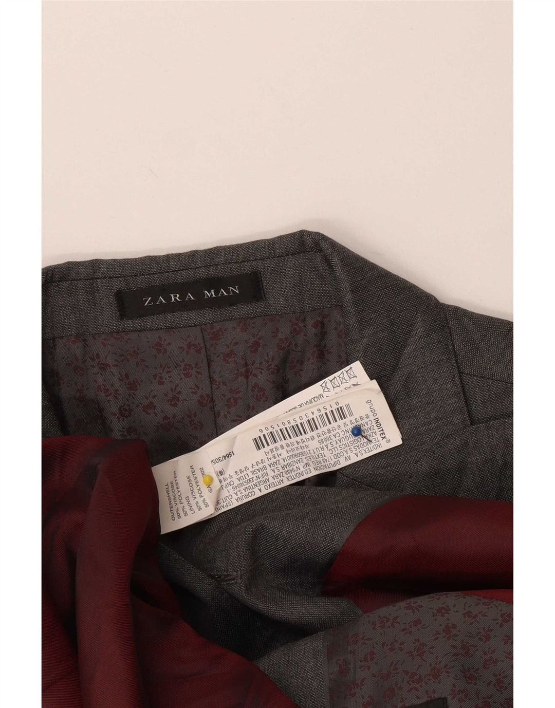 Мужской пиджак Zara на 2 пуговицах UK 38, средний серый вискоза