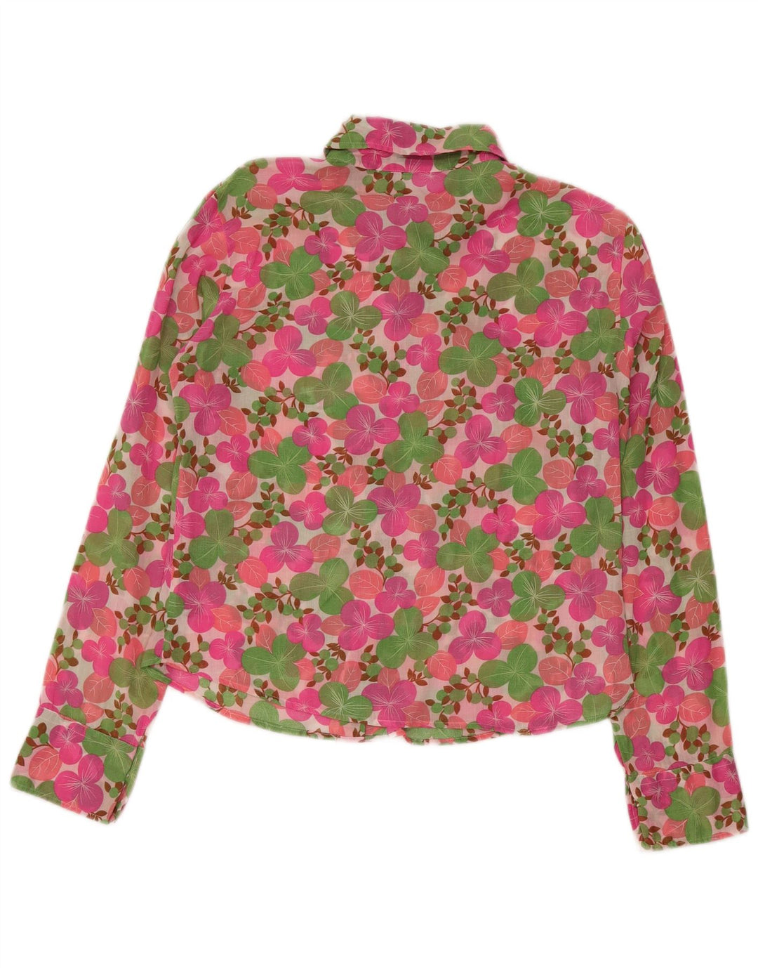 Женская рубашка Benetton UK 14, средний розовый с цветочным принтом