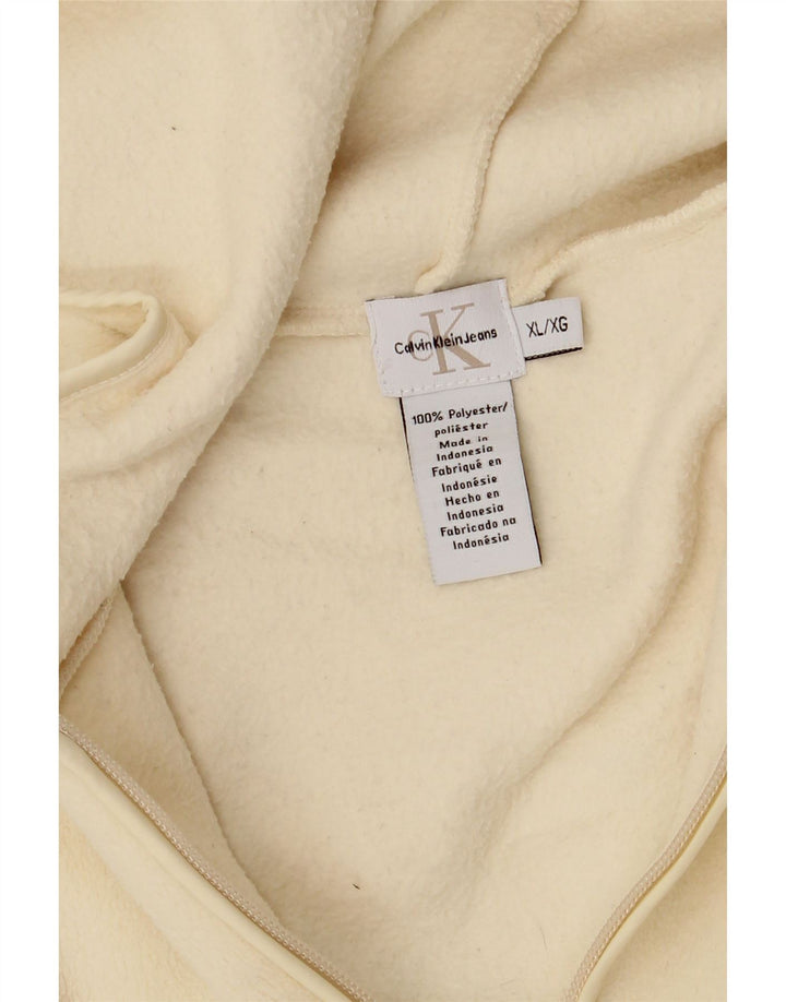 Женская флисовая куртка с капюшоном Calvin Klein Jeans UK 18 XL, белый полиэстер