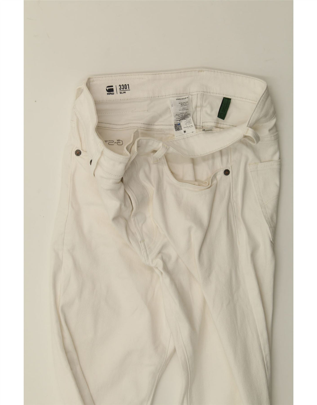 G-STAR Womens 3301 Slim Jeans W31 L32  White Cotton Vintage G-Star and Second-Hand G-Star from Messina Hembry 