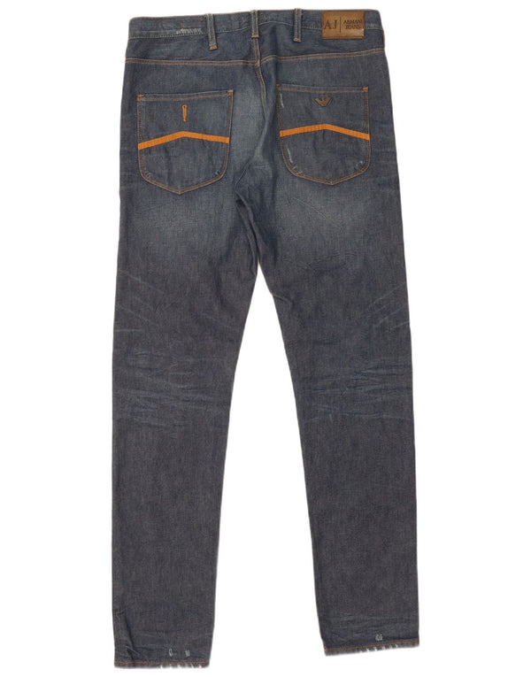Мужские джинсы скинни Armani W33 L34 темно-синие, хлопок
