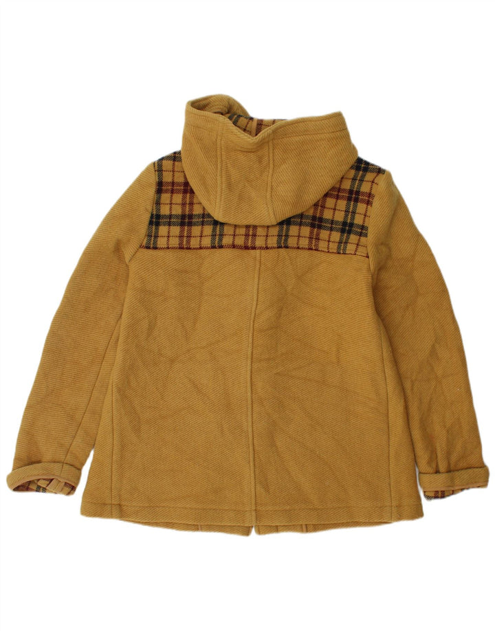Женская дафлкот с капюшоном Topshop UK 10, маленькая шерстяная желтая клетка