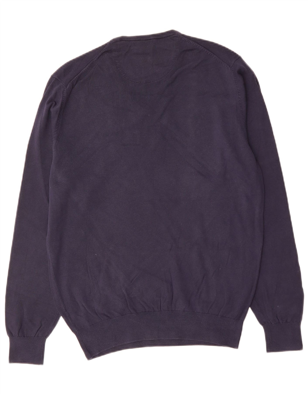 MASSIMO DUTTI Мужской джемпер с v-образным вырезом, средний темно-синий