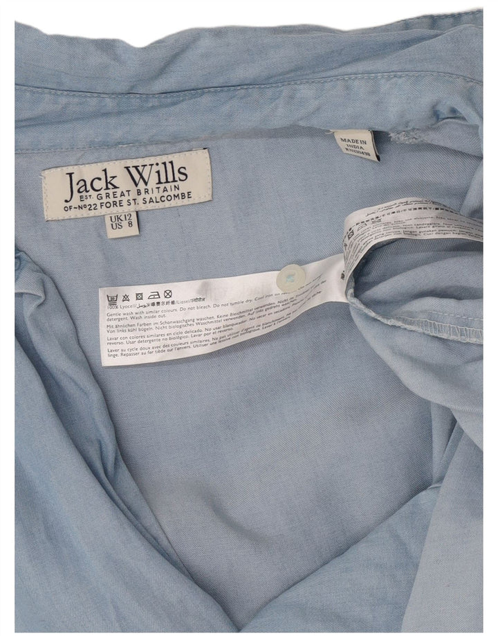 Женская рубашка оверсайз с рукавом 3/4 Jack Wills UK 12, средний синий цвет