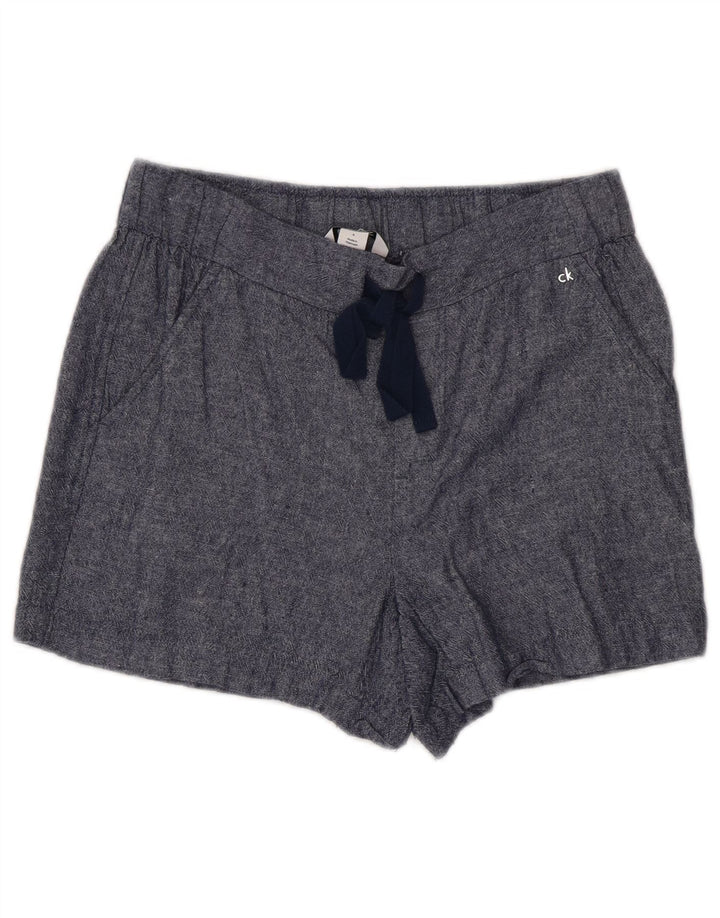 CALVIN KLEIN Женские повседневные шорты US 6 Medium W30 Темно-синие льняные шорты
