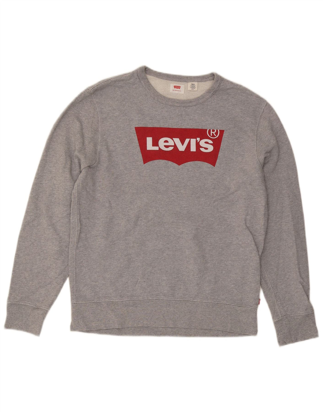 Мужской свитшот с рисунком Levi's, маленький серый хлопковый джемпер