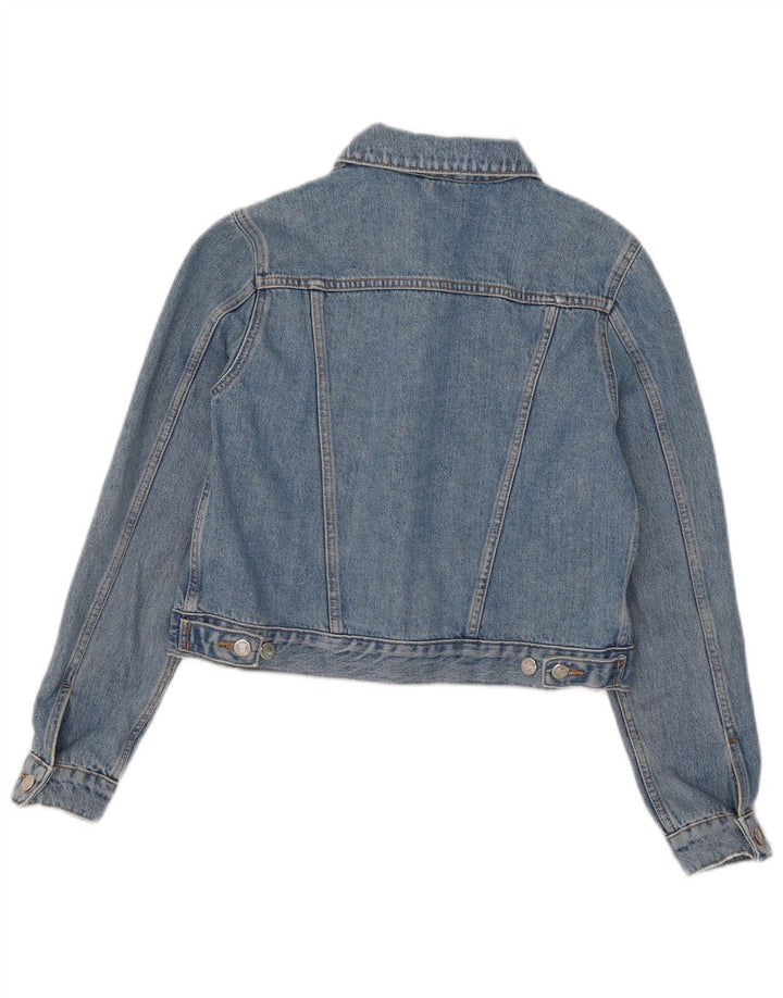 Женская укороченная джинсовая куртка Topshop UK 10, маленький синий хлопок
