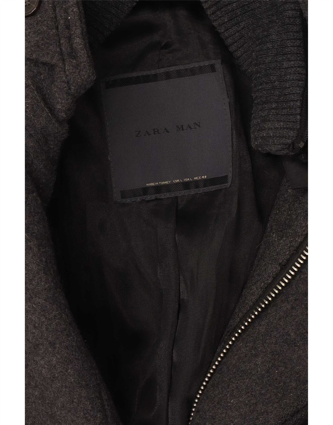 Мужское пальто Zara UK 40, большое серое