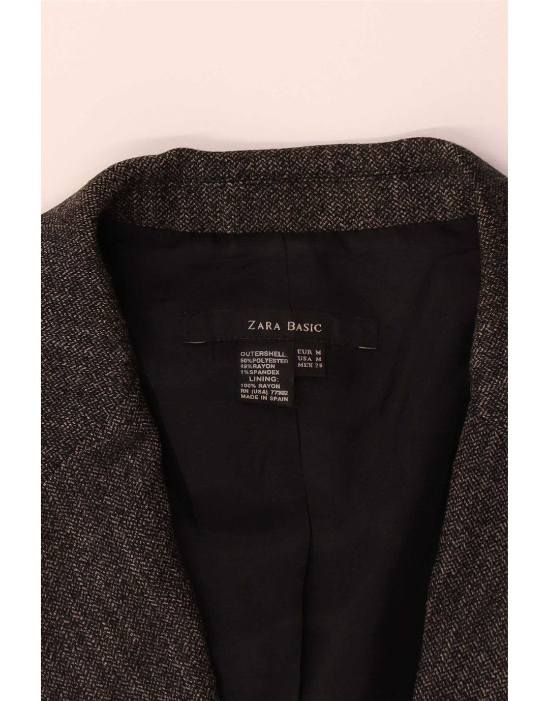 Женский пиджак Zara на 1 пуговице, Великобритания 12, средний серый полиэстер