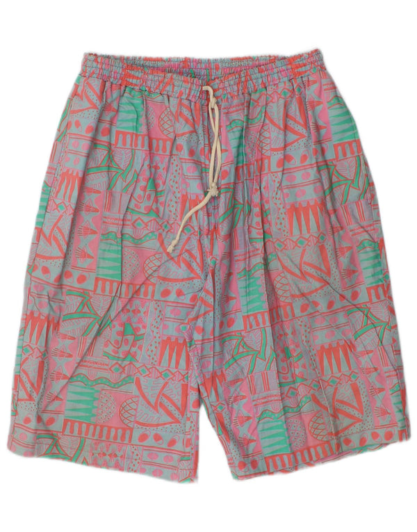 Винтажные мужские шорты-чиносы, большие W34, разноцветный хлопок с геометрическим рисунком