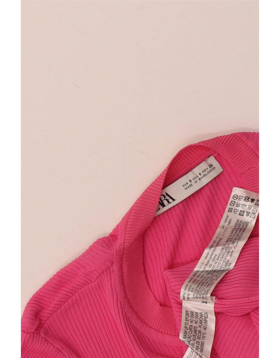 Женский топ Zara Regular с длинным рукавом UK 8, маленький розовый, вискоза