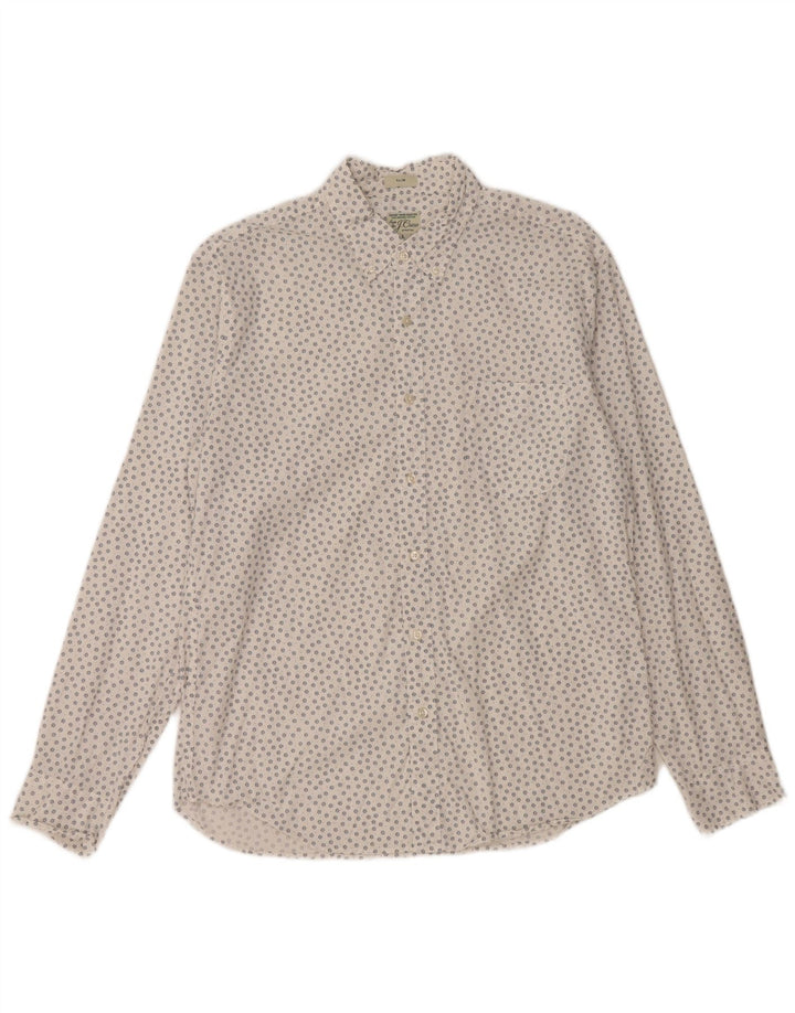 Мужская тонкая рубашка J. CREW, большая белая хлопковая рубашка с цветочным принтом
