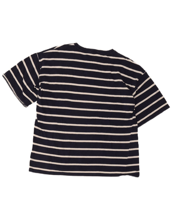 Женская футболка Zara Top UK 18 XL, хлопковая темно-синяя полоска