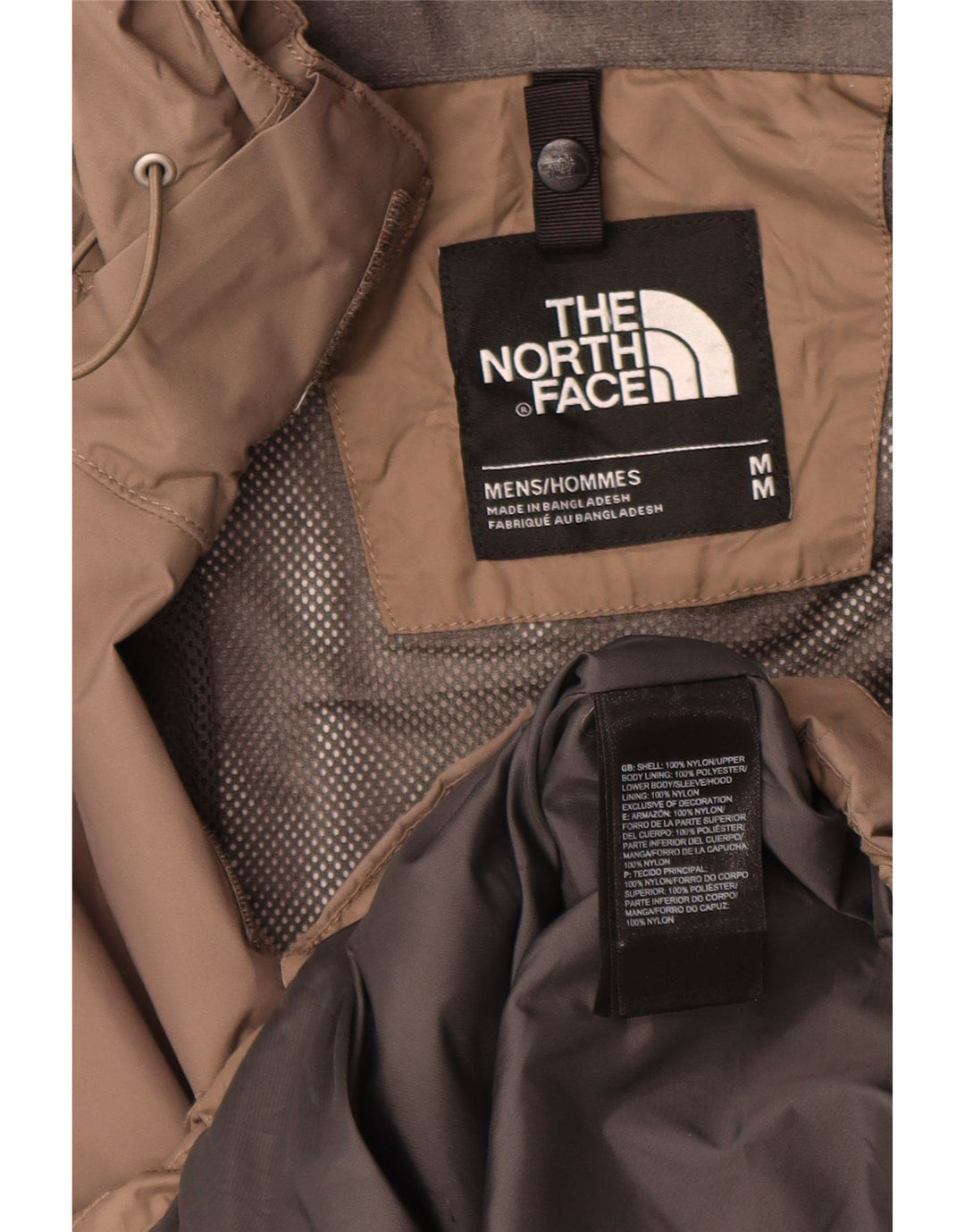 Мужская дождевик с капюшоном The North Face UK 38, средний бежевый нейлон