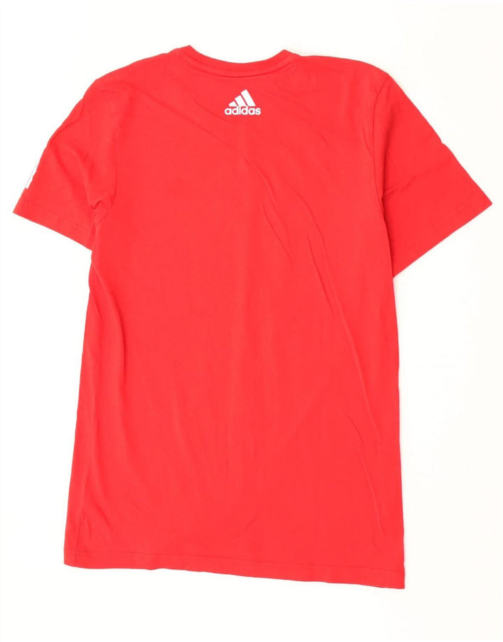 Мужская футболка Adidas Top среднего красного цвета из хлопка